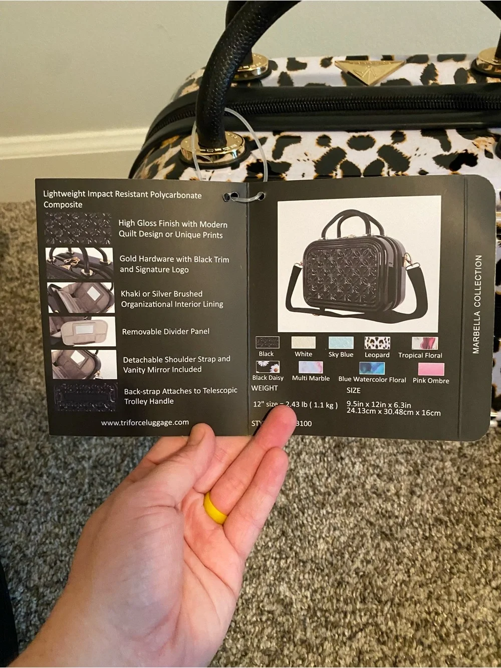 Triforce Elite Performance Travelware Leopard Print Makeup Bag / Suitcase NWT